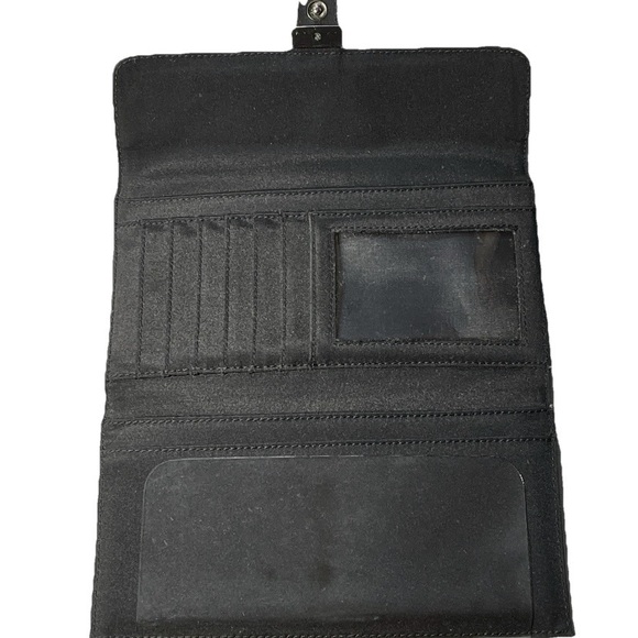 Wilson's Pelle Studio Womens Soft Black Leather Wallet Trifold 7.25" x 3.25" - Picture 2 of 11